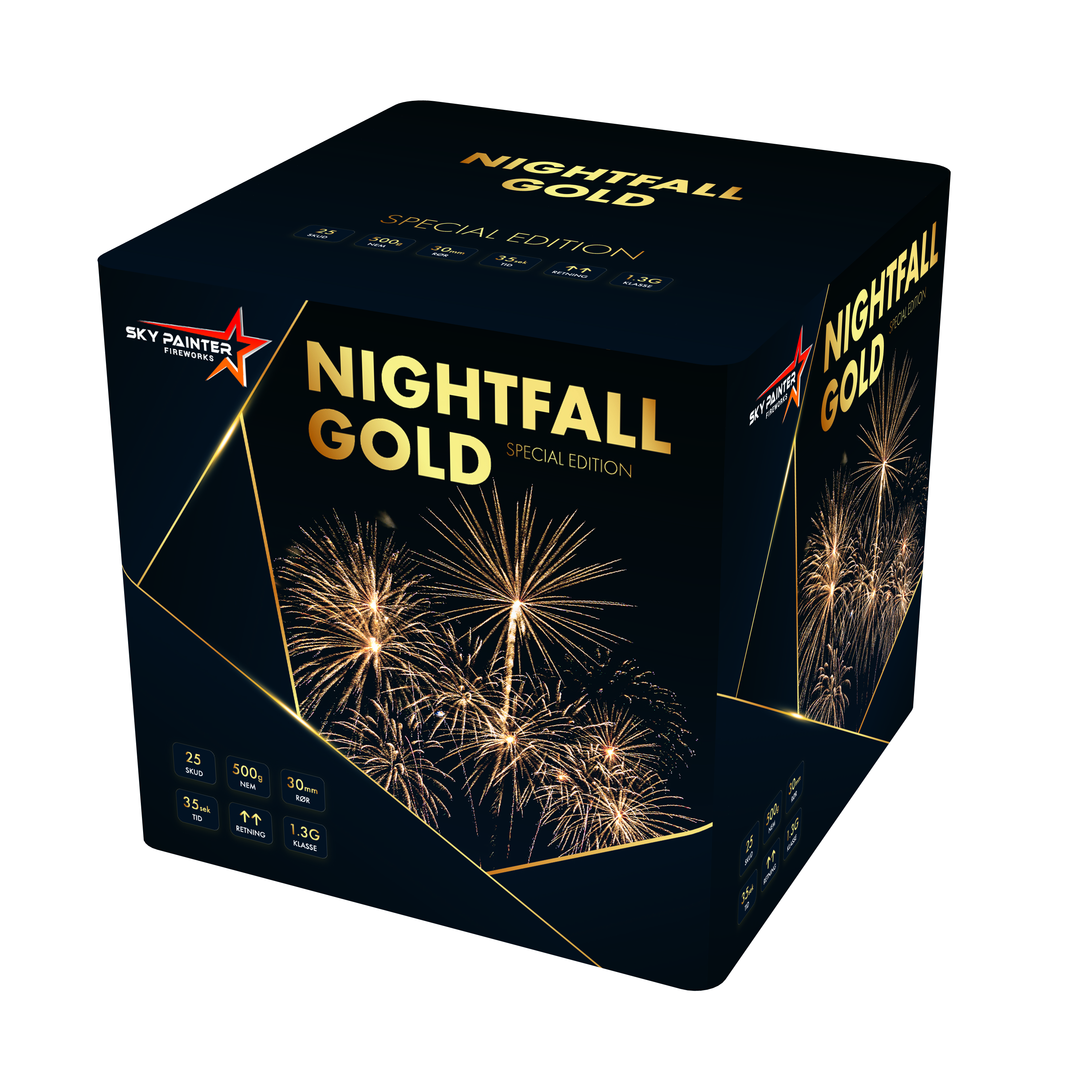 Nightfall Gold Batteri, 500 gr krudt og 25 skud + 30 MM