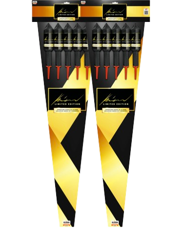 2*Signatur raketter, 5 forskellige effekter – Sortiment med 5 kl 24 raketter