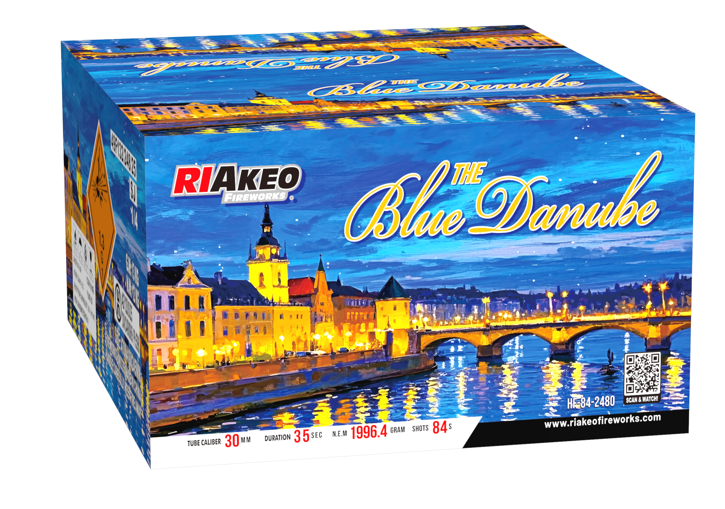 BLUE DANUBE fra Riakeo Fireworks – 84 skud / 30 MM compound