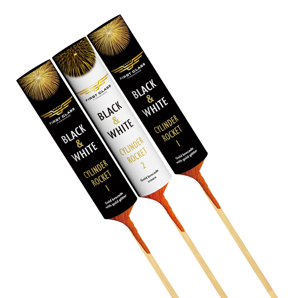 3 stk. Cylinder Raketter