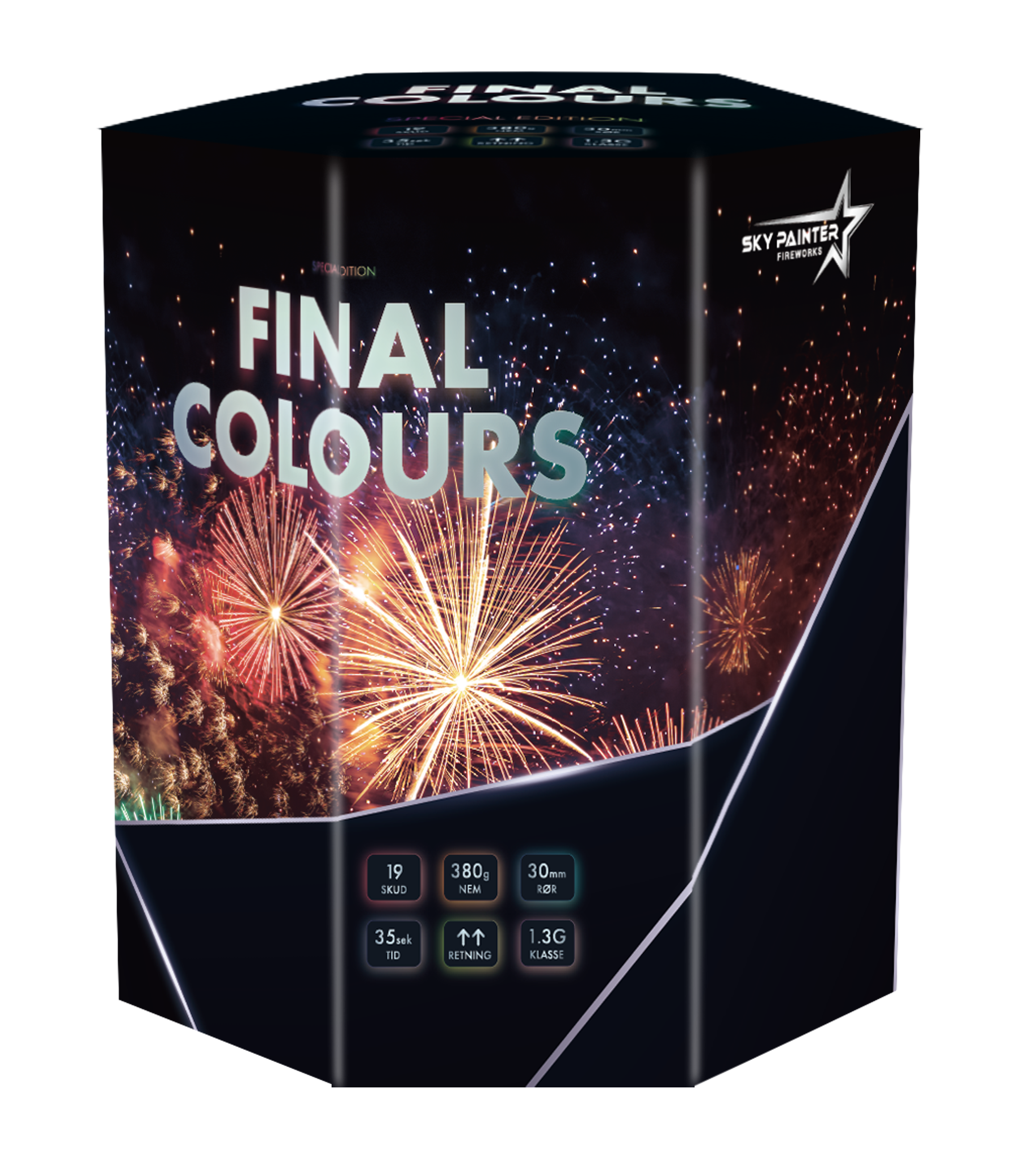 Final Colours med 19 Skud i MAX. Kaliber, 380 gram krudt