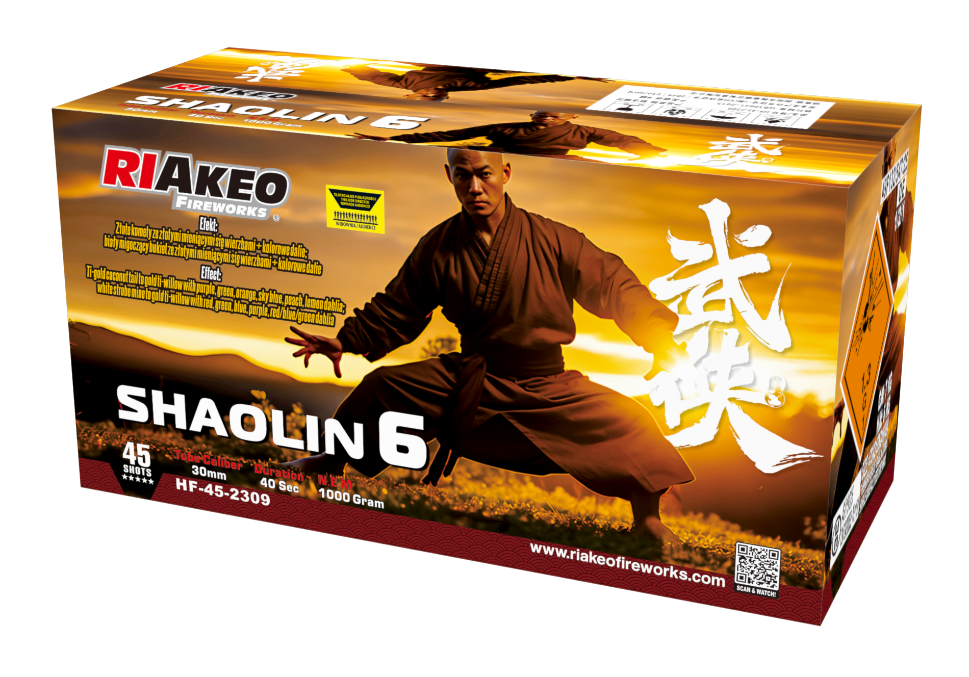SHAOLIN 6 - RIAKEO Fireworks – 45 skud / 30 MM