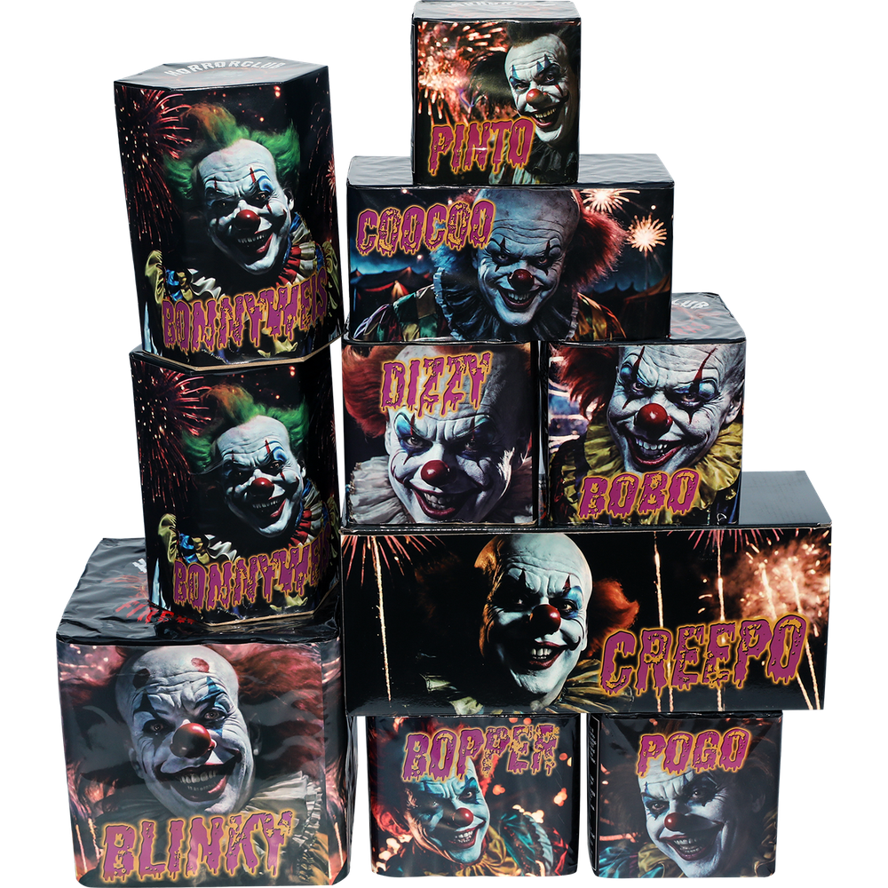 Killer Clowns Sort,10 Batteri/fontæner