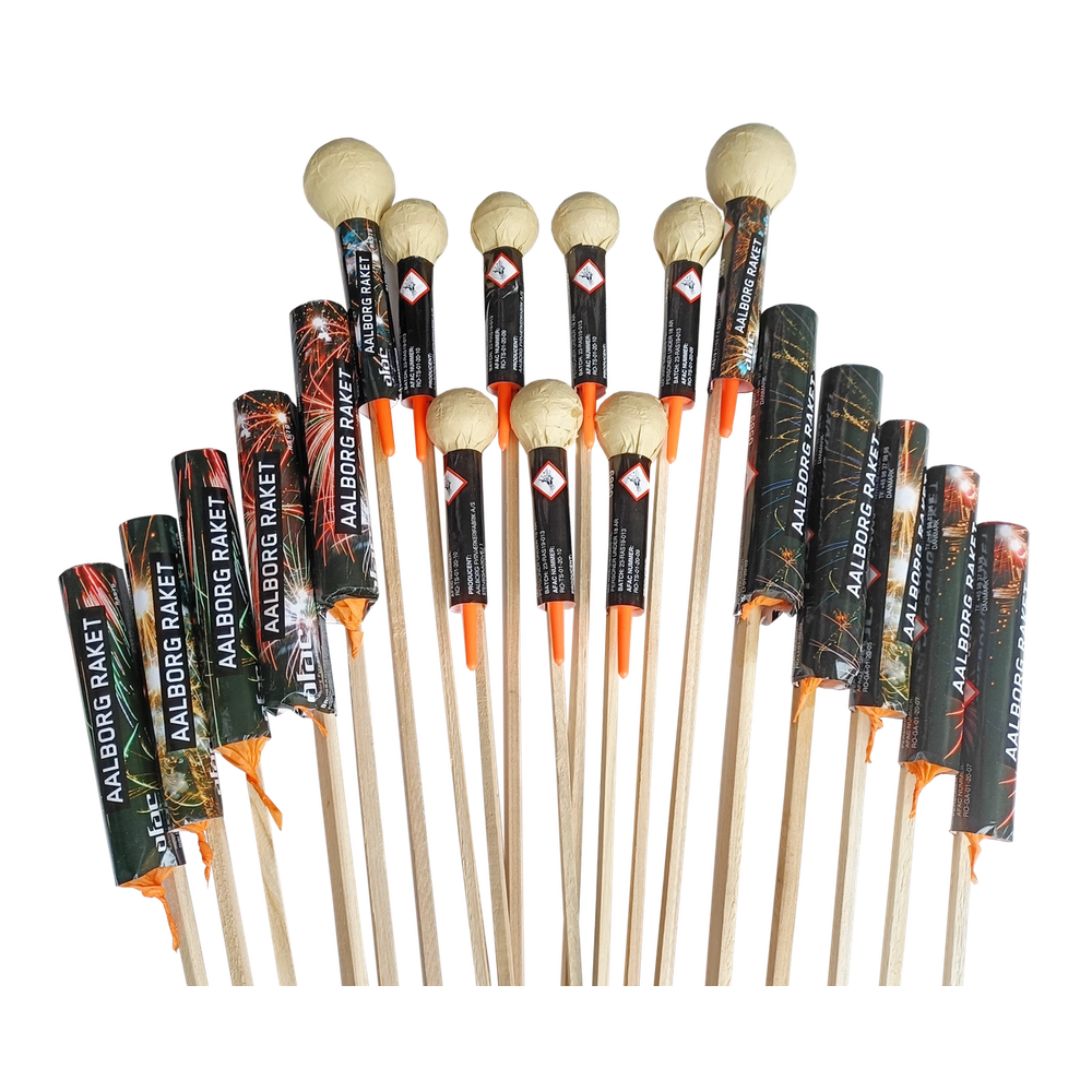 Aalborg, Raket sortiment, 19 dele